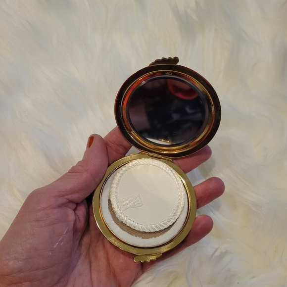 VINTAGE GUCCI GOLD AND TORTOISESHELL COMPACT MIRROR - Picture 3 of 14